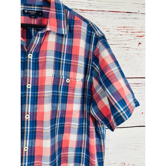 Cremieux Classics Mens XL Plaid Short-Sleeve Button-Up Shirt 100% Cotton Red & B - Picture 8 of 14